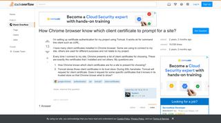 How Chrome browser know which client certificate to prompt for a ...