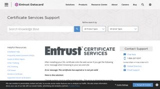 Certificate has expired or is not yet valid. - Entrust.net