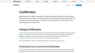 Certificates - Support - Apple Developer