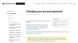 Changing your account password – Squarespace Help