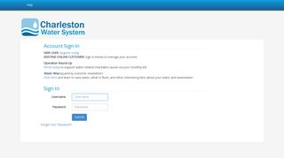 Account Sign In - Charleston Water System
