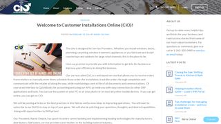 Welcome to Customer Installations Online (CiO)! | Cilio CiO