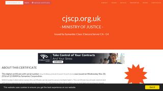 cjscp.org.uk by Ministry of Justice with 8 alternative names (60:ac:92 ...