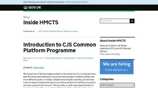 Introduction to CJS Common Platform Programme - Inside HMCTS