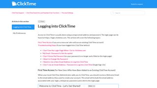 Logging into ClickTime – ClickTime Support