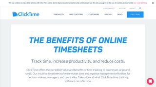 Online Timesheets | Benefits | ClickTime