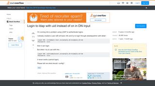 Login to ldap with uid instead of cn in DN input - Stack Overflow