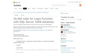 Vb.Net code for Login Function with SQL Server 2008 database ...