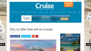 NCL to offer free wifi on cruises - Cruise International
