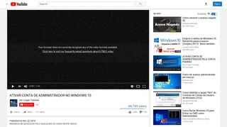 ATIVAR CONTA DE ADMINISTRADOR NO WINDOWS 10 - YouTube