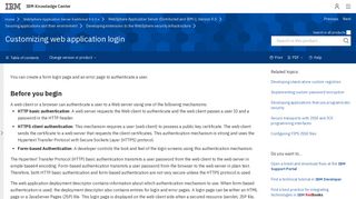 Customizing web application login - IBM