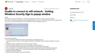 Unable to connect to wifi network - Getting Windows Security Sign ...