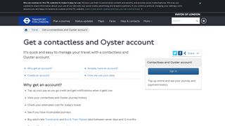 Get a contactless and Oyster account - Transport for London