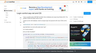 Login control asp.net and CS - Stack Overflow