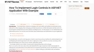 How to Implement Login Controls in ASP.NET Application With ...