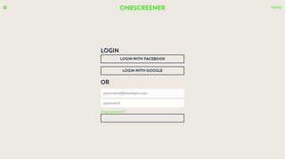 Login | onescreener.com - The simple website creator for artists, DJs ...