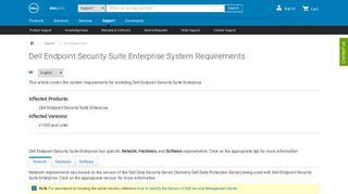 Dell Endpoint Security Suite Enterprise System Requirements | Dell US