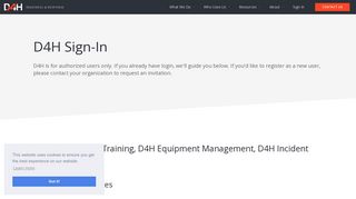 D4H Sign-In | D4H - Readiness & Response - D4H Technologies