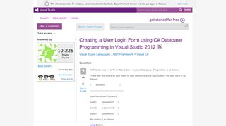 Creating a User Login Form using C# Database Programming in Visual ...