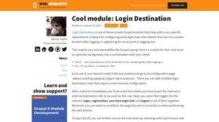 Redirect Drupal users with the Login Destination module
