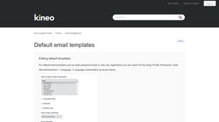 Default email templates – Kineo Support Desk