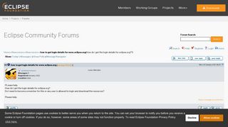 Eclipse Community Forums: Newcomers » how to get login details for ...