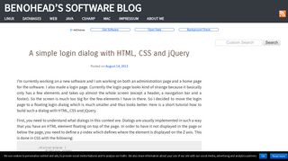 A simple login dialog with HTML, CSS and jQuery - benohead.com