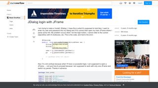 JDialog login with JFrame - Stack Overflow