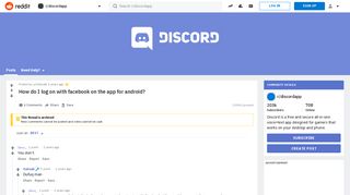 How do I log on with facebook on the app for android? : discordapp ...