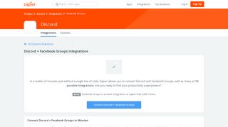 Discord + Facebook Groups Integrations | Zapier