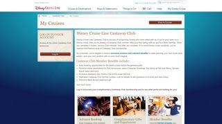 My Cruises - Castaway Club Log-In | Disney Cruise Line