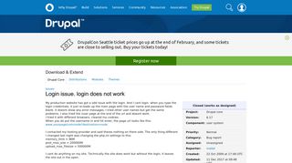 Login issue. login does not work [#611920] | Drupal.org