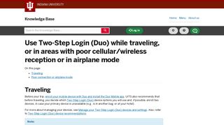 Use Two-Step Login (Duo) while traveling, or in areas with poor ...