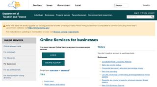 Online Services for businesses - Department of Taxation and ...