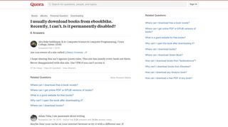 I usually download books from ebookbike. Recently, I can't. Is it ...