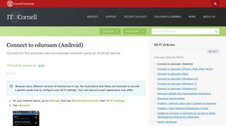 Connect to eduroam (Android) | <span class=