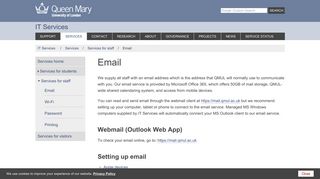 Email - IT Services - its.qmul.ac.uk - Queen Mary University of London