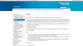 Email; IT Service; Newcastle University