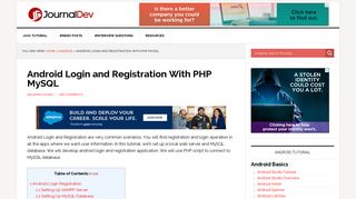Android Login and Registration With PHP MySQL - JournalDev