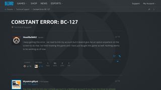 Constant Error: BC-127 - Technical Support - Overwatch Forums ...
