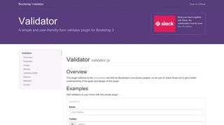 Validator, for Bootstrap 3 - GitHub Pages