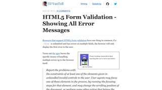 HTML5 Form Validation - Showing All Error Messages - TJ VanToll