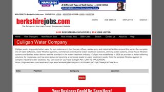 Culligan Water Company - BerkshireJobs.com, Employment Resource ...