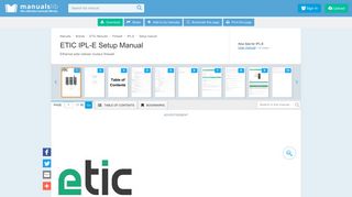 ETIC IPL-E SETUP MANUAL Pdf Download. - ManualsLib