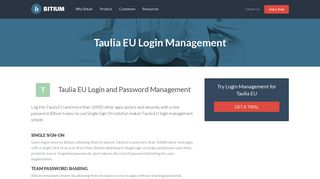 Taulia EU Login Management - Team Password Manager - Bitium