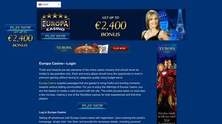 Europa Casino—Login And Win Big at up to $/£/€ 2400