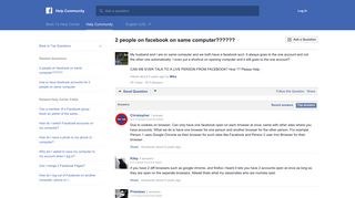 2 people on facebook on same computer?????? | Facebook Help ...