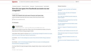How to open two Facebook accounts on one computer - Quora