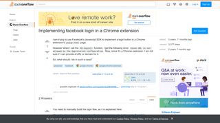 Implementing facebook login in a Chrome extension - Stack Overflow