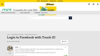 Login to Facebook with Touch ID - iPhone, iPad, iPod Forums at ...